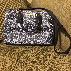 Blue Floral Print Michael Kors Satchel